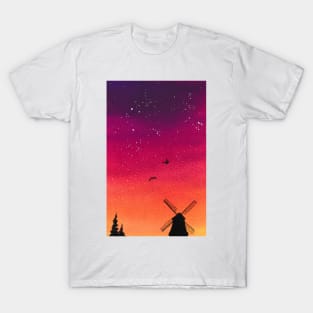 Windmill sunset T-Shirt